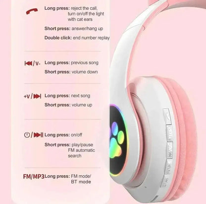 Cat Ear LED Headphones Multicolor ABS for Teens Young Adults - image 4