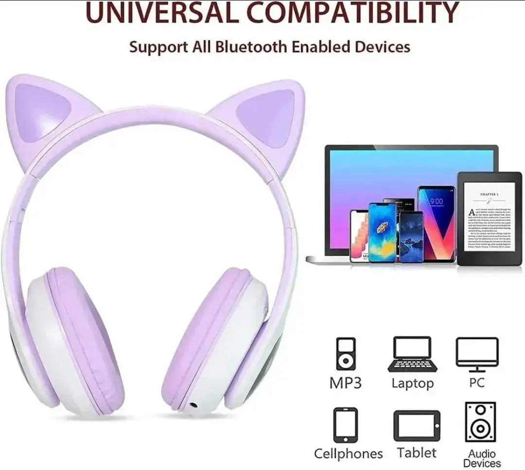 Cat Ear LED Headphones Multicolor ABS for Teens Young Adults - image 8