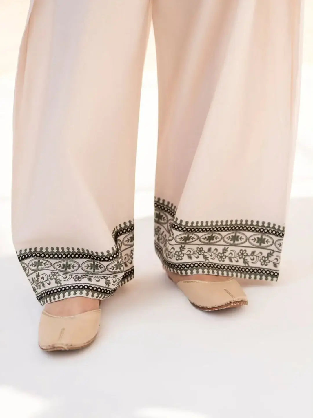 Elegance Embroidered Cotton Suit Set - 3 Pcs - image 5