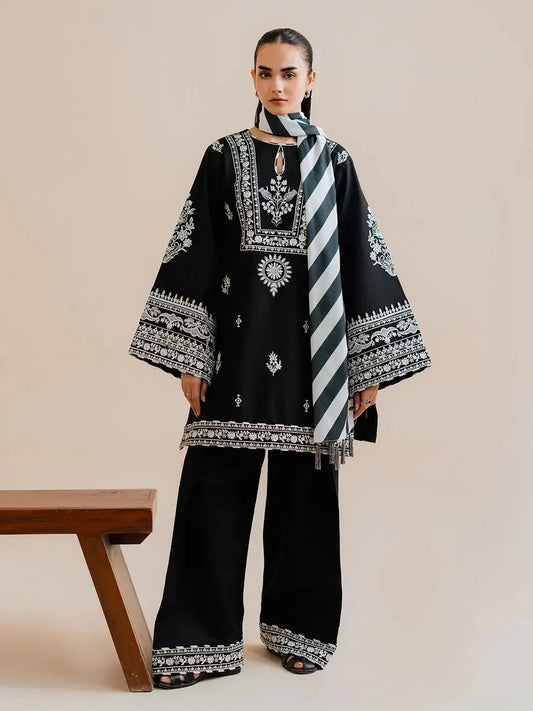 Stylish Linen Embroidered Suit - 3 Pcs Collection for Women - image 1