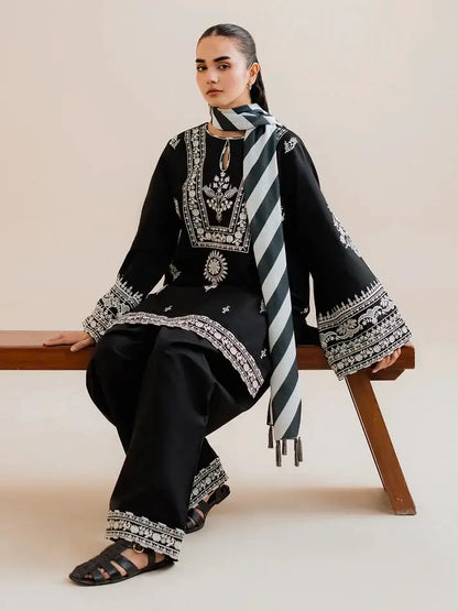 Stylish Linen Embroidered Suit - 3 Pcs Collection for Women - image 8