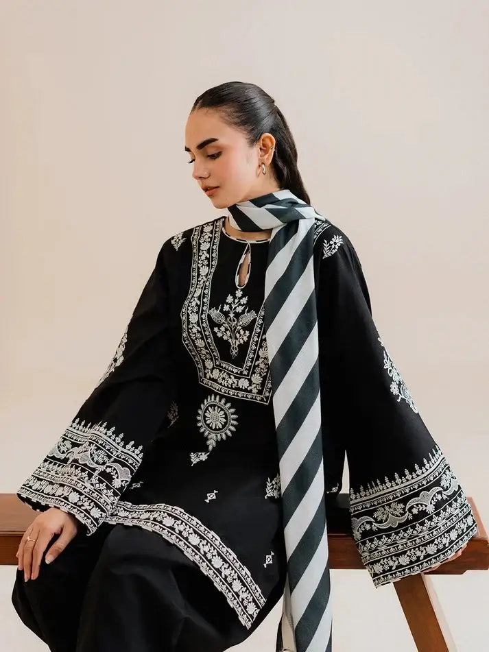 Stylish Linen Embroidered Suit - 3 Pcs Collection for Women - image 5