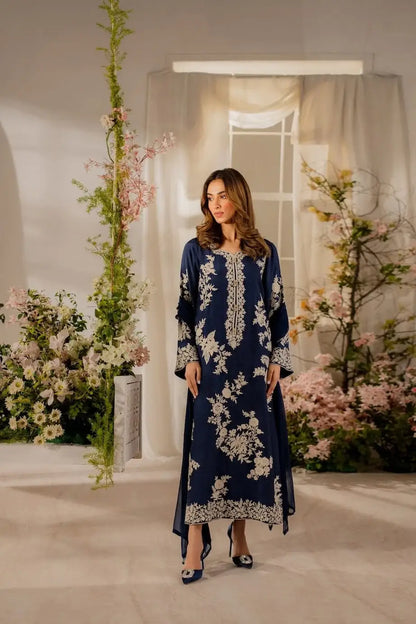 Elegant Women's Stitched Linen Suit with Embroidered Design - 3 Pcs - image 1