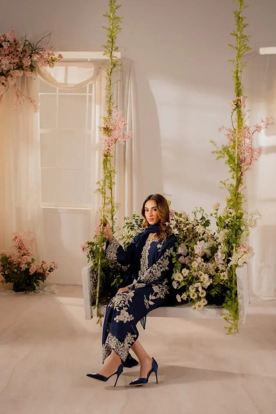 Elegant Women's Stitched Linen Suit with Embroidered Design - 3 Pcs - image 3