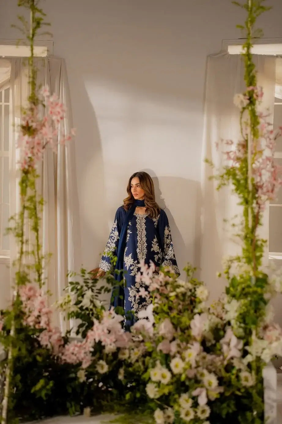 Elegant Women's Stitched Linen Suit with Embroidered Design - 3 Pcs - image 7