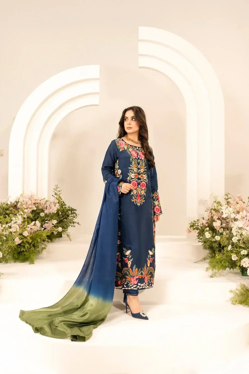 Stunning Women's Stitched Linen Suit Set - 3 Pcs with Embroidered Design - image 1
