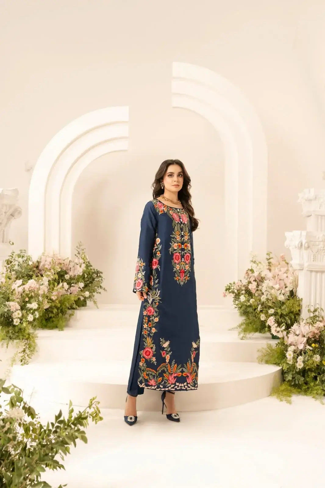 Stunning Women's Stitched Linen Suit Set - 3 Pcs with Embroidered Design - image 3