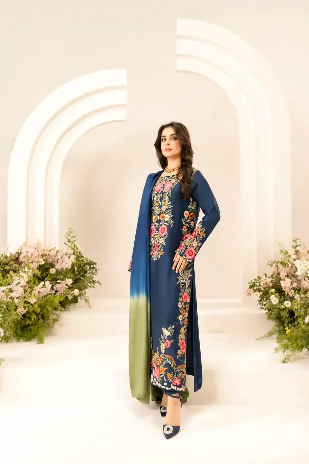 Stunning Women's Stitched Linen Suit Set - 3 Pcs with Embroidered Design - image 4