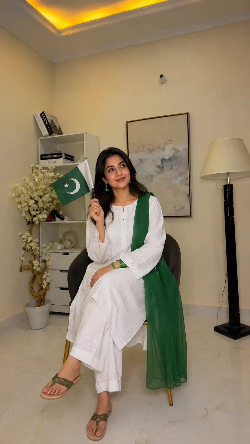 Elegant Women's Stitched Cotton Suit with Embroidered Pattern - 3 Pcs - image 1