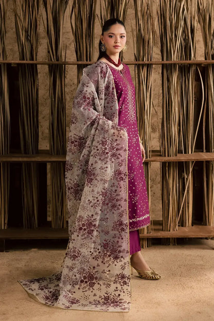Stunning Embroidered Cotton Suit - 3 Pcs Set - image 5