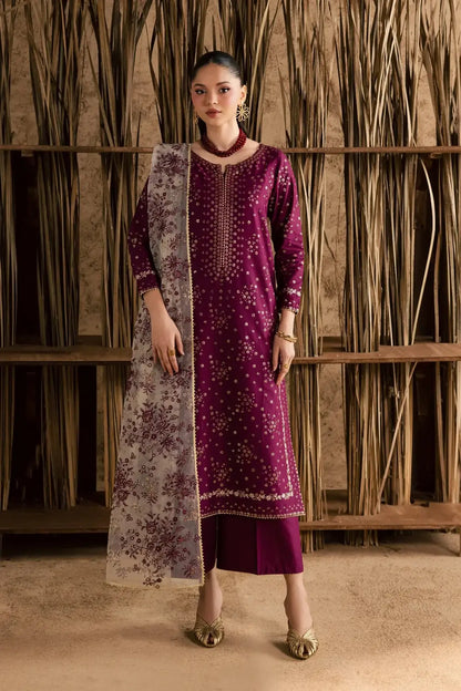 Stunning Embroidered Cotton Suit - 3 Pcs Set - image 9