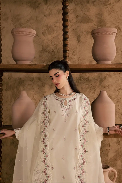 Women's Stitched Cotton Suit with Embroidery - 3 Pcs Set - image 4