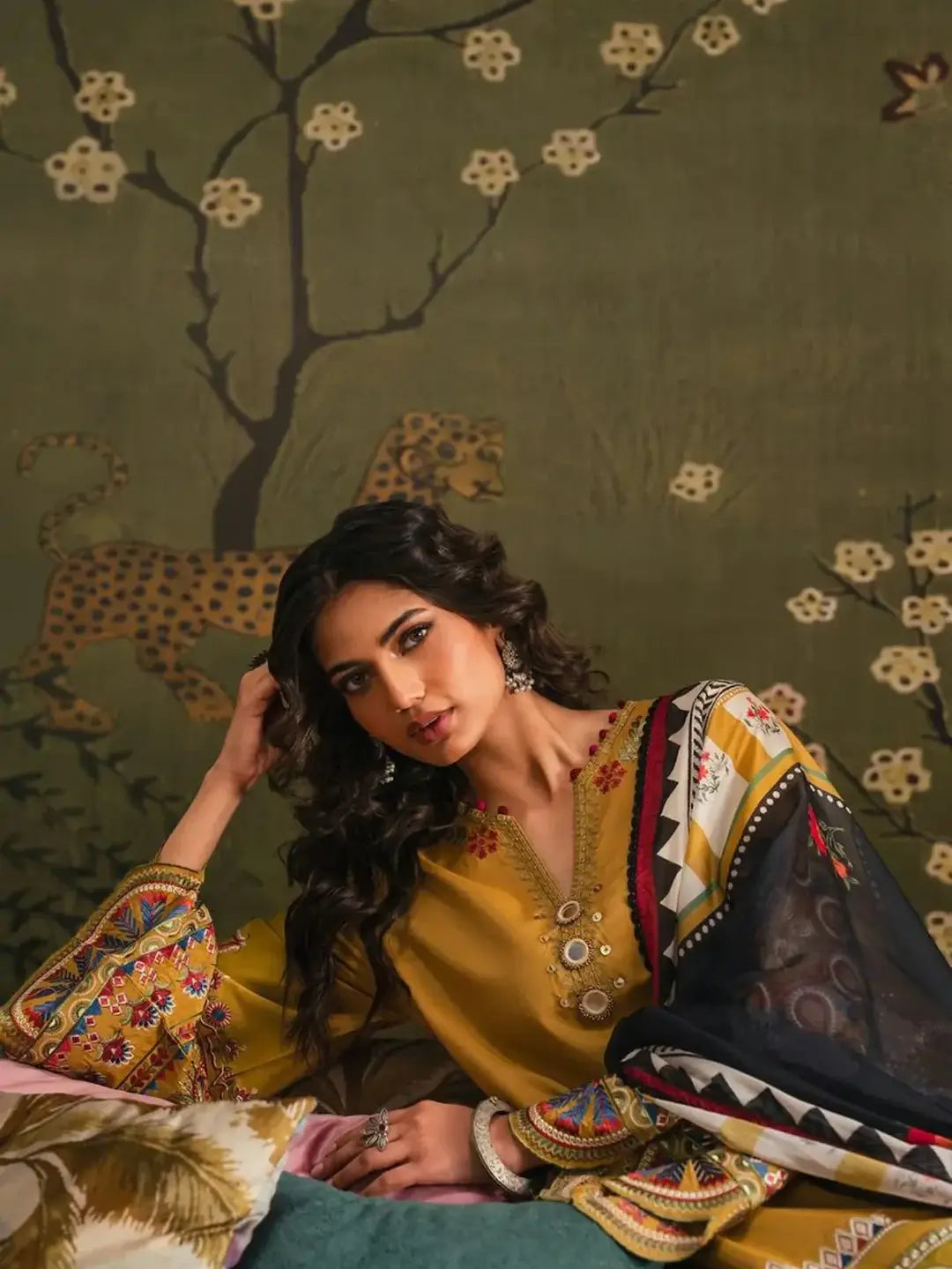 Stunning Mustard Suit with Embroidered Design - 3 Pcs Ensemble - image 3