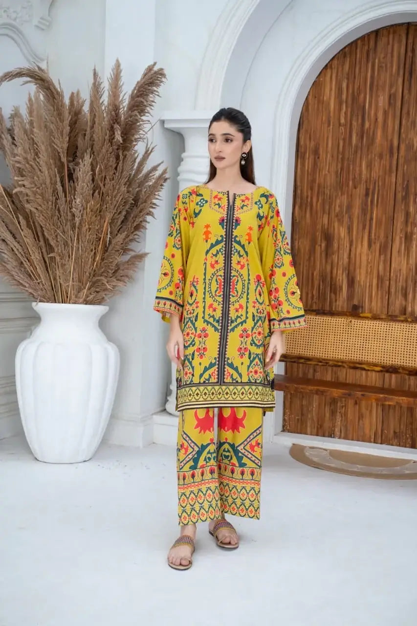 Stunning Women's Stitched Printed Shirt and Trouser Set - 2 Pcs - image 1