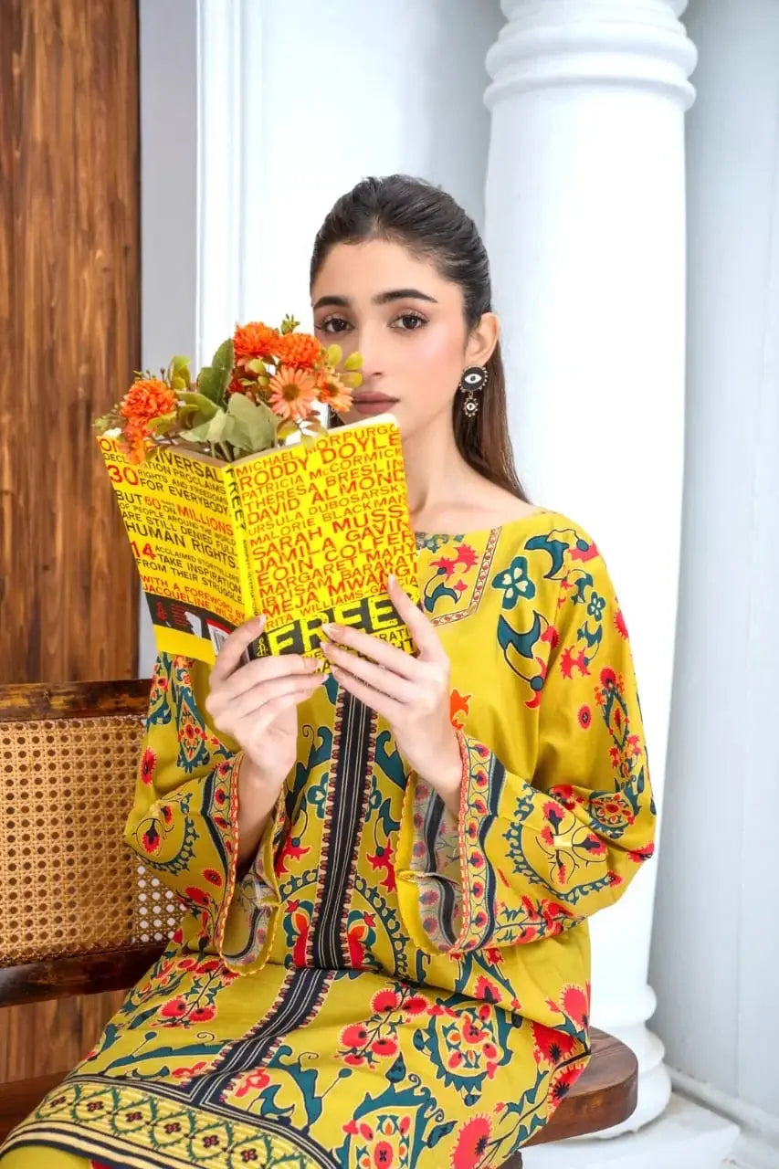 Stunning Women's Stitched Printed Shirt and Trouser Set - 2 Pcs - image 3