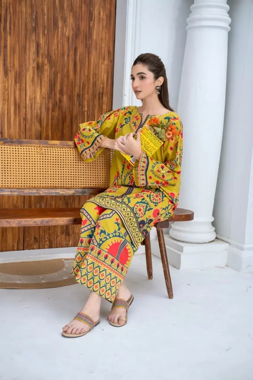 Stunning Women's Stitched Printed Shirt and Trouser Set - 2 Pcs - image 4