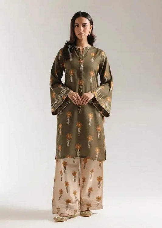 Stylish Women's Stitched Suit - 2 Pcs Printed Shirt and Trouser - image 1
