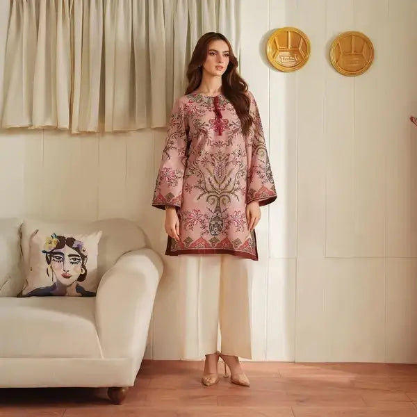 Elegant Women's Stitched Printed Suit - 2 Pcs - image 1