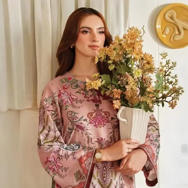 Elegant Women's Stitched Printed Suit - 2 Pcs - image 4