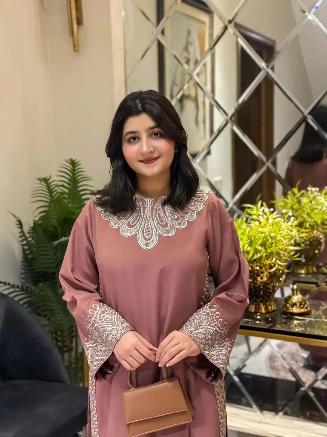 Stylish Women’s Stitched Cotton Embroidered Shirt And Trouser Set - 2 Pcs - image 3