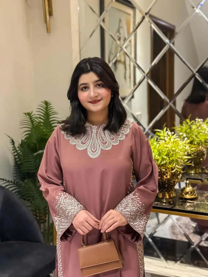 Stylish Women’s Stitched Cotton Embroidered Shirt And Trouser Set - 2 Pcs - image 3