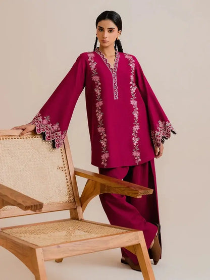 Stylish Embroidered Women's Stitched Shirt and Trouser - 2 Pcs - image 1