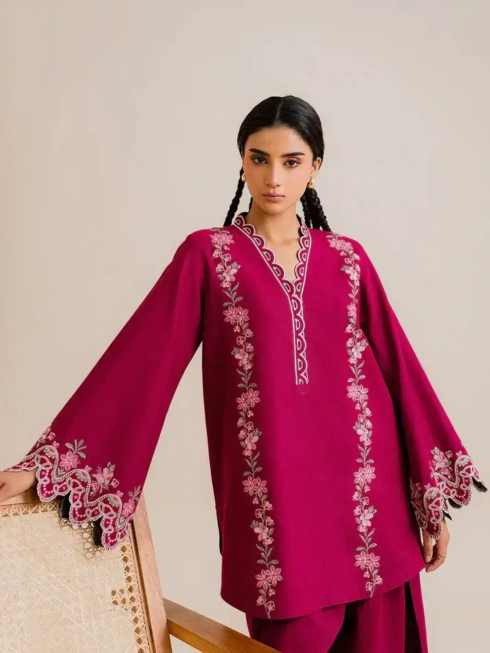 Stylish Embroidered Women's Stitched Shirt and Trouser - 2 Pcs - image 2