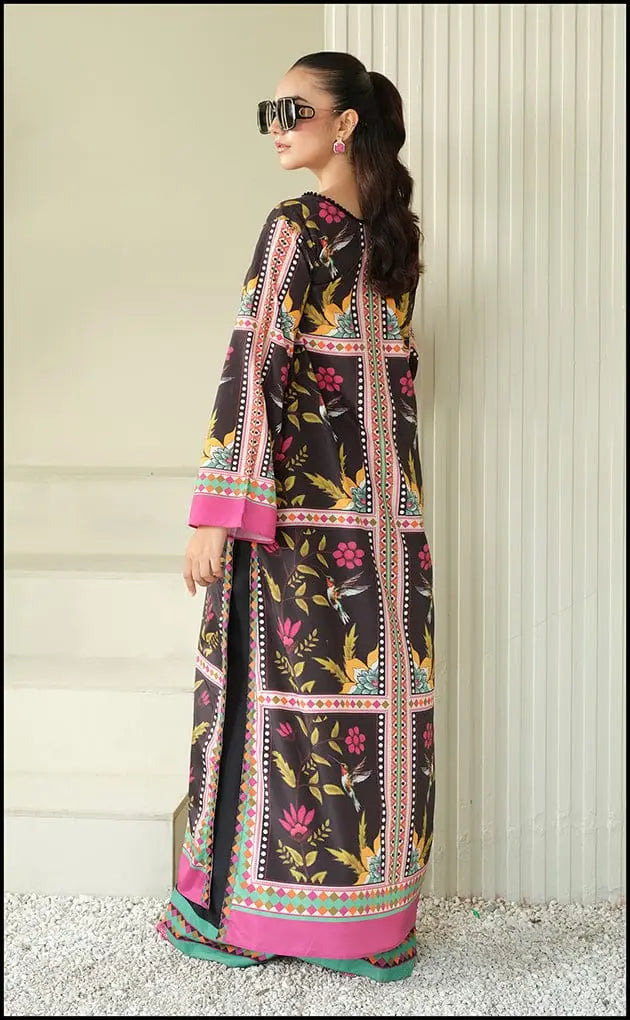Stylish Women's Stitched 2 Pcs Printed Lawn Shirt & Trouser Set - image 2