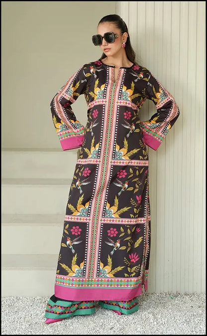 Stylish Women's Stitched 2 Pcs Printed Lawn Shirt & Trouser Set - image 3