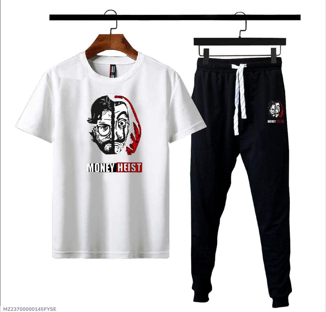 Men's Micro Interlock Graphic Track Suit White Slim Fit - image 4