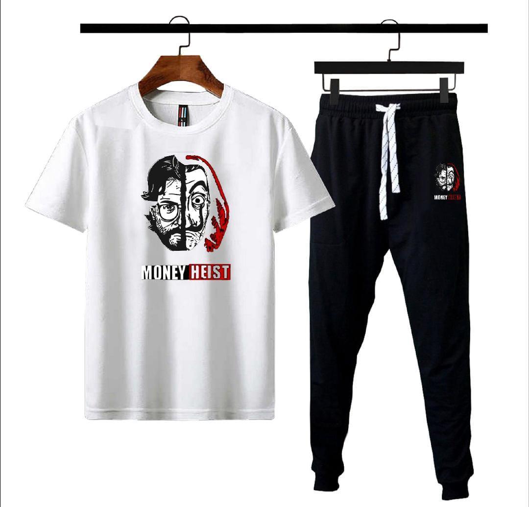 Men's Micro Interlock Graphic Track Suit White Slim Fit - image 1