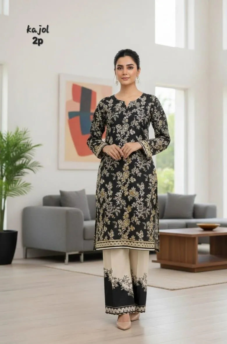 Arabic Lawn Printed 2Pc Kurta Set Multicolor - image 3