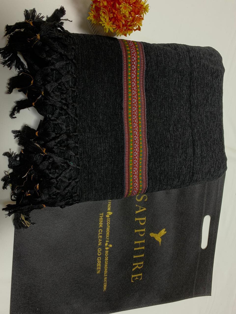 Men Velvet Shawl Black Winter Warm Formal - image 2