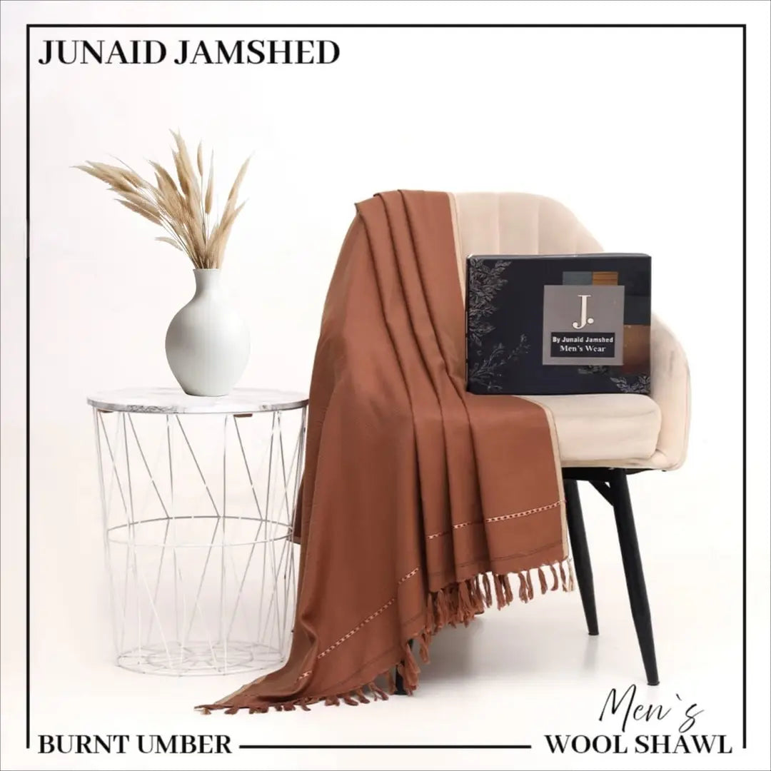 1 Pc Men's Wool Plain Shawl - image 1
