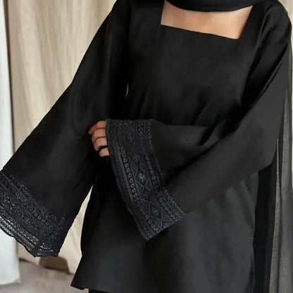 3 Pcs Women's Stitched trendy Farshi shalwar Cotton Lawn Embroidered Suit - image 3
