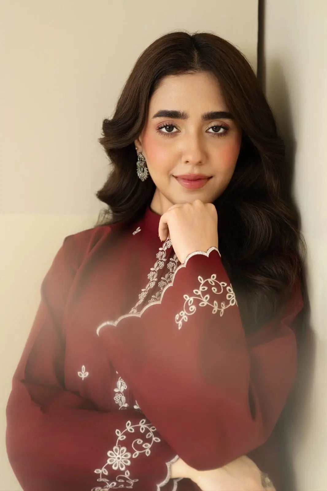 2 Pcs Women's Stitched Cotton Lawn Embroidered Shirt And Trouser - image 4
