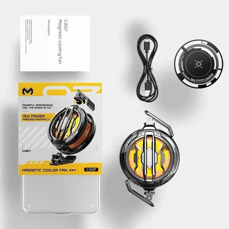 Magnetic Phone Cooler Fan Case Yellow 68G Gaming - image 1