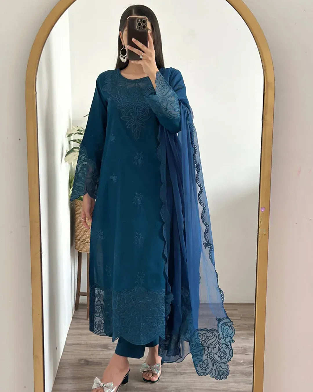 Mystic Glaze - 3 Piece Embroidered Lawn Cotton Suit - image 1