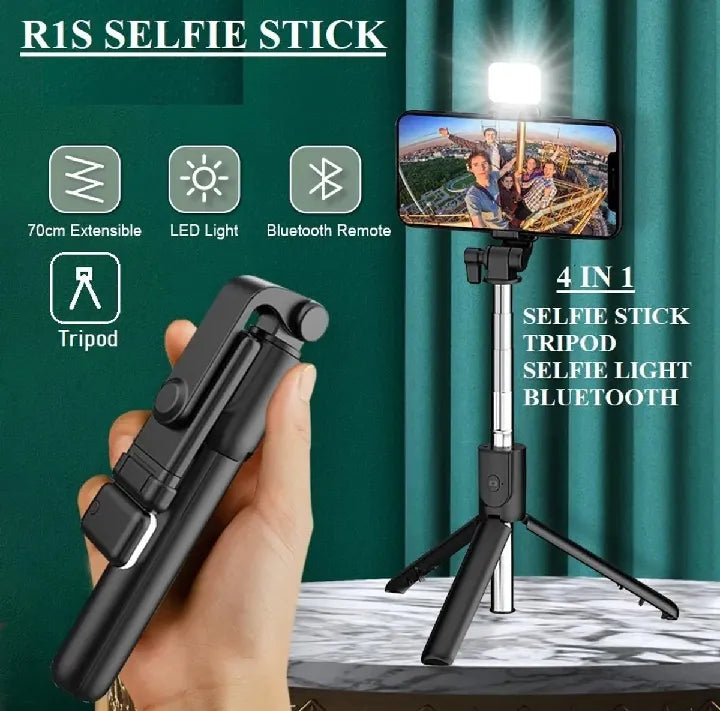 4 In 1 Selfie Stick Tripod With Bluetooth Connectivity Remote - image 2