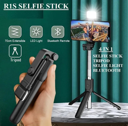 4 In 1 Selfie Stick Tripod With Bluetooth Connectivity Remote - image 2
