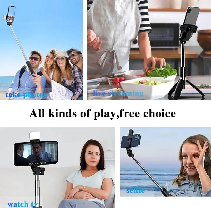 4 In 1 Selfie Stick Tripod With Bluetooth Connectivity Remote - image 3