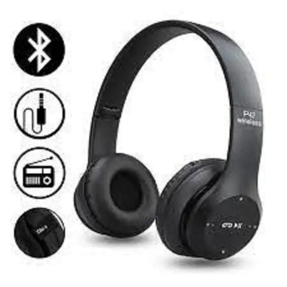 New P47 Wireless Headphones Black Fast Charge Battery - image 1