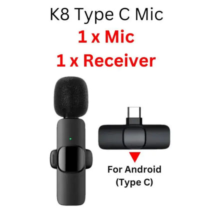 K8 Type-C Wireless Microphone with Noise Reduction - 20m Range - image 3