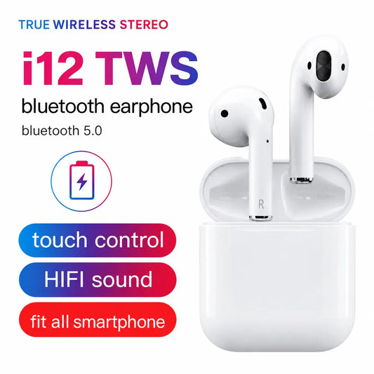 i12 Wireless Bluetooth Earphones with Power Bank - Stereo Sound, Sports, In-Ear - image 1