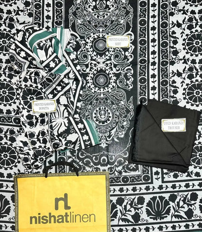 Black & White Printed 3-Piece Karandi Suit for Women - image 4