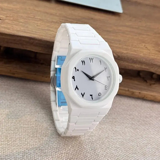 Men's Carbon Fiber White Arabic Dial Watch - image 2