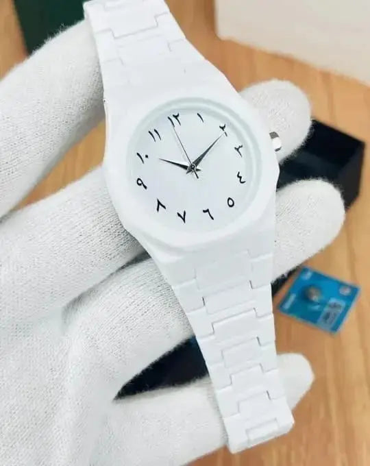 Men's Carbon Fiber White Arabic Dial Watch - image 3