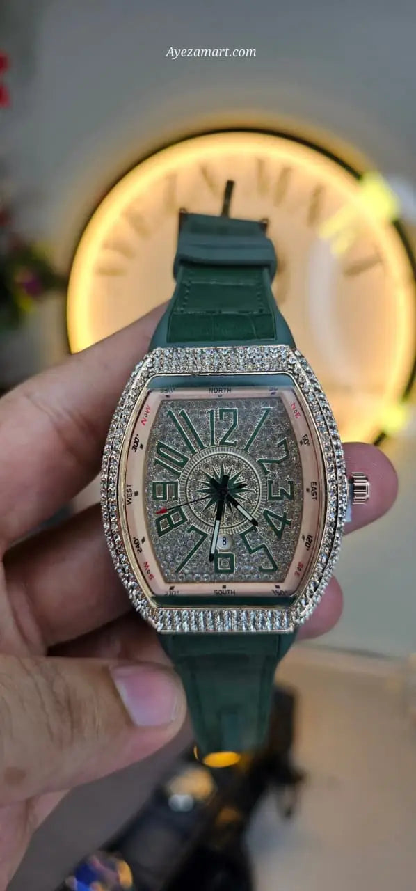 Men's Luxury Fashion Watch with Working Date & Textured Strap - Multicolor - image 6