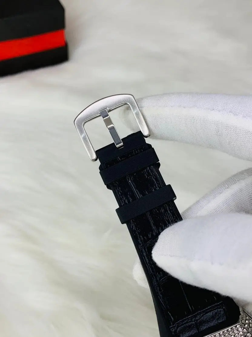 Men's Luxury Fashion Watch with Working Date & Textured Strap - Black - image 5