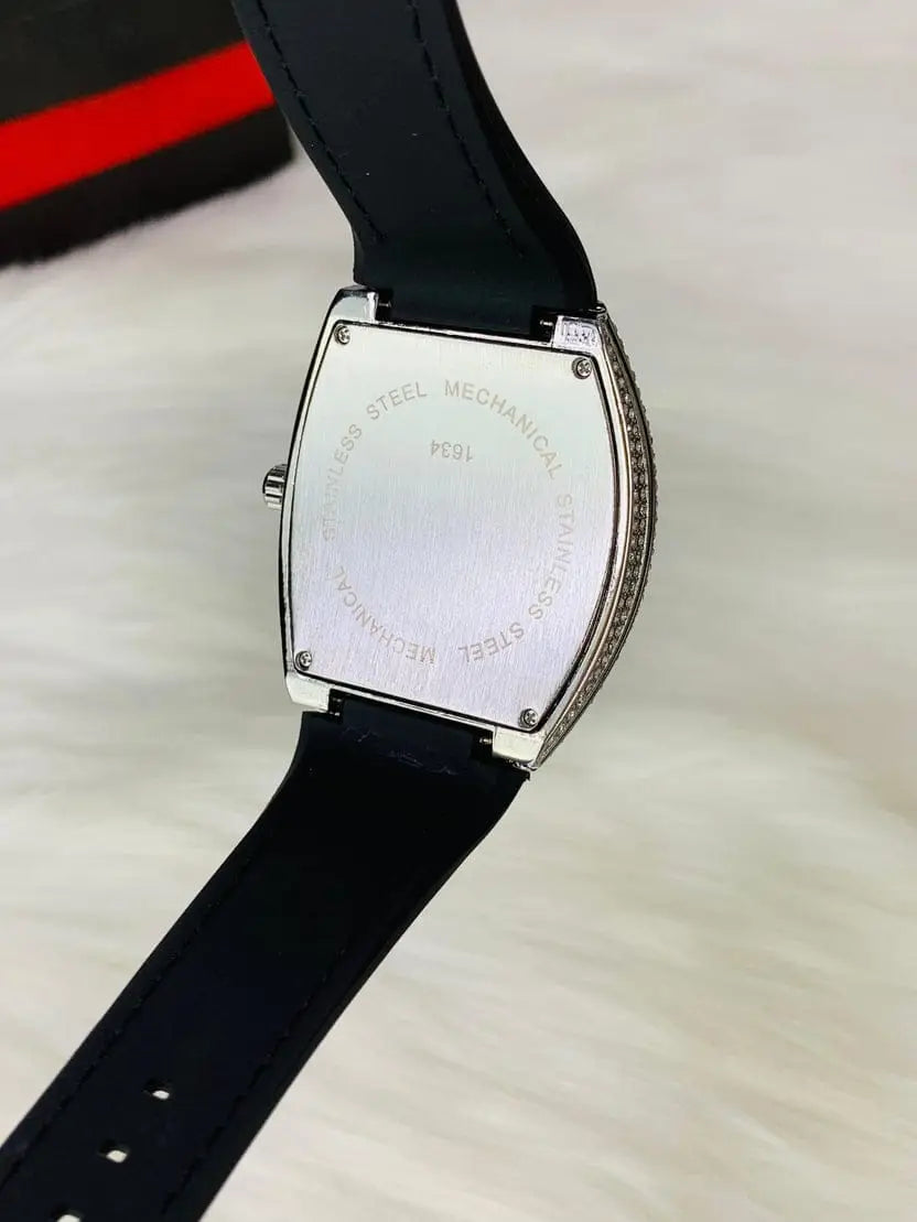 Men's Luxury Fashion Watch with Working Date & Textured Strap - Black - image 6
